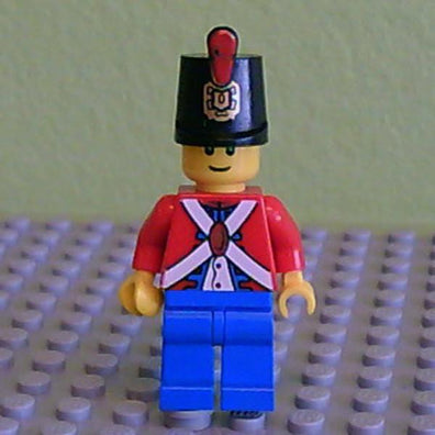 LEGO Minifigure-Imperial Soldier II - Shako Hat Decorated, Blue Legs, Male (9349)-Pirates / Pirates II-PI135-Creative Brick Builders